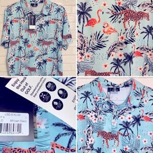 NWT $50 Greenside Golf Polo NEW African Oasis UPF Mens LG